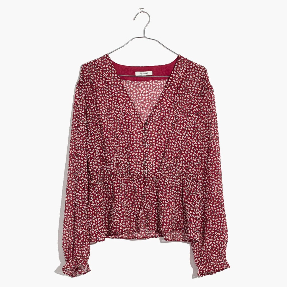Madewell ‘Overture Top in Ditsy Flowers’ in Red Floral